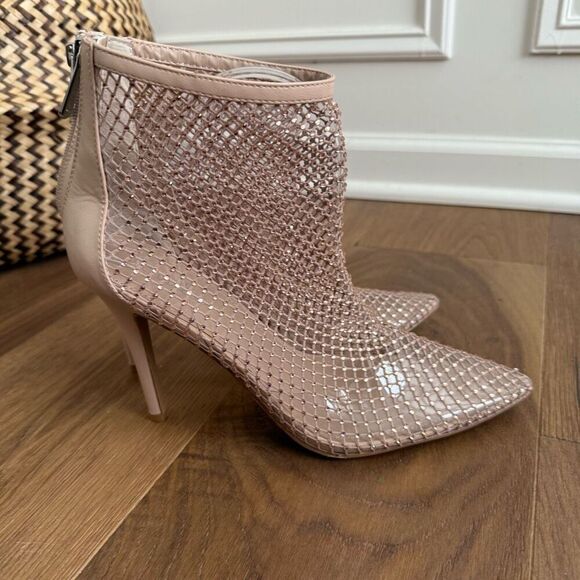 NWOT Charles David AfterHours Blush Rhinestone Stiletto Heels Booties 11 - Picture 2 of 10